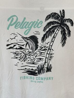 Pelagic VaporTek Fishing Shirt Mens XL White Performance marlin Sea Fish Boat